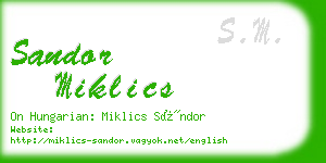 sandor miklics business card